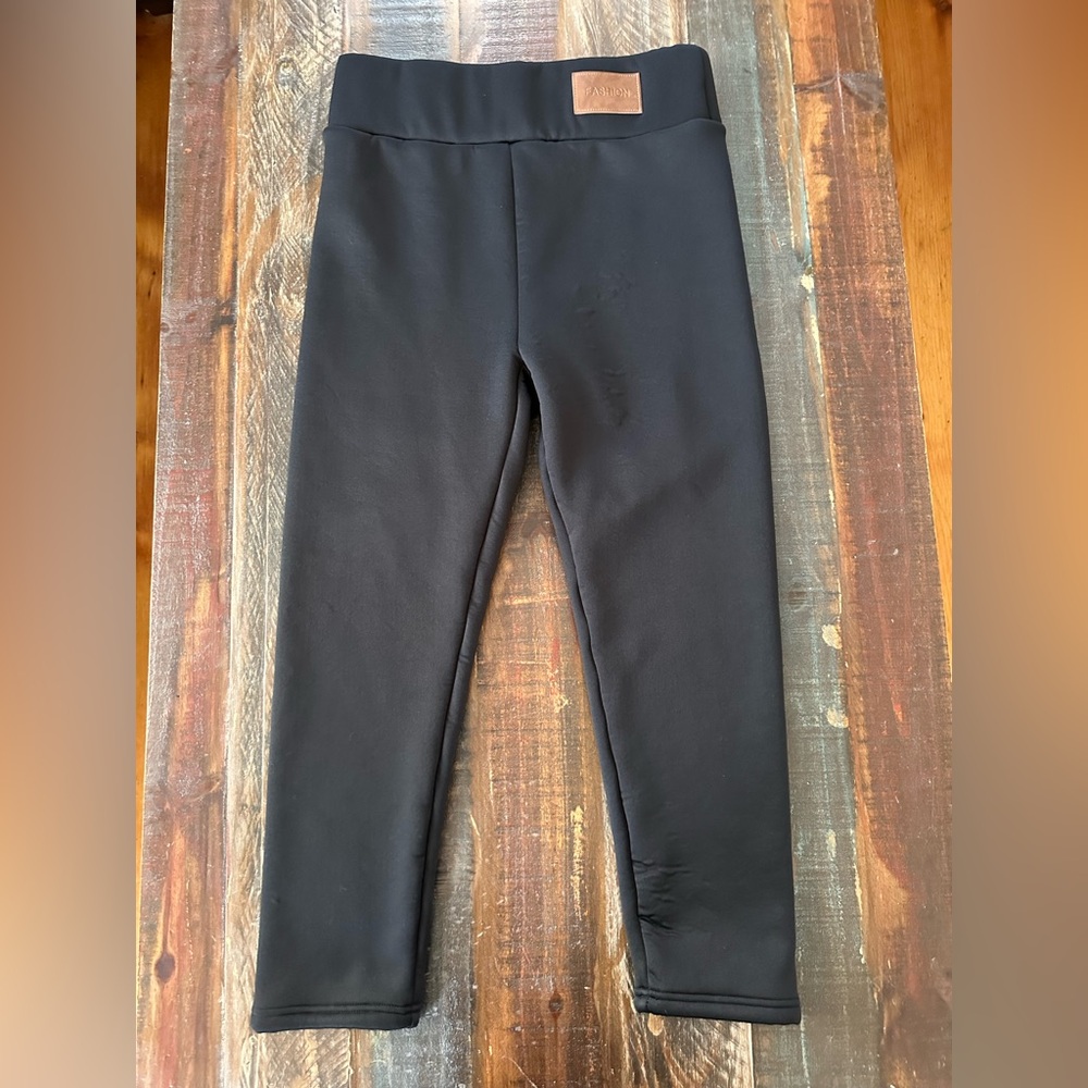 Fashion Women's L Sherpa Lined Thermal Extra Thick Black‎ Leggings | SKU 0608